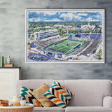 The Glass Bowl WaterColor Framed Canvas Prints, Toledo Ohio Watercolor, Stadium Art Gifts, Floating Frame