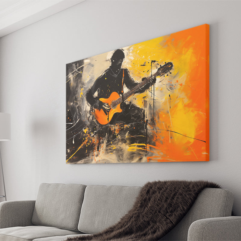 The Man Playing Guita Oil Painting, Canvas Painting, Canvas Prints Wall Art Decor