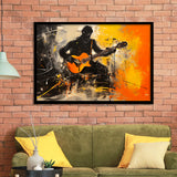 The Man Playing Guita Oil Painting, Framed Art Print Wall Decor, Framed Picture