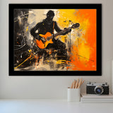 The Man Playing Guita Oil Painting, Framed Art Print Wall Decor, Framed Picture