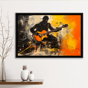 The Man Playing Guita Oil Painting, Framed Canvas Painting, Framed Canvas Prints Wall Art Decor