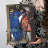 The Meeting On The Turret Stairs Exhibition Print Art, Frederic William Burton Canvas, Canvas Painting, Canvas Print Wall Art Decor