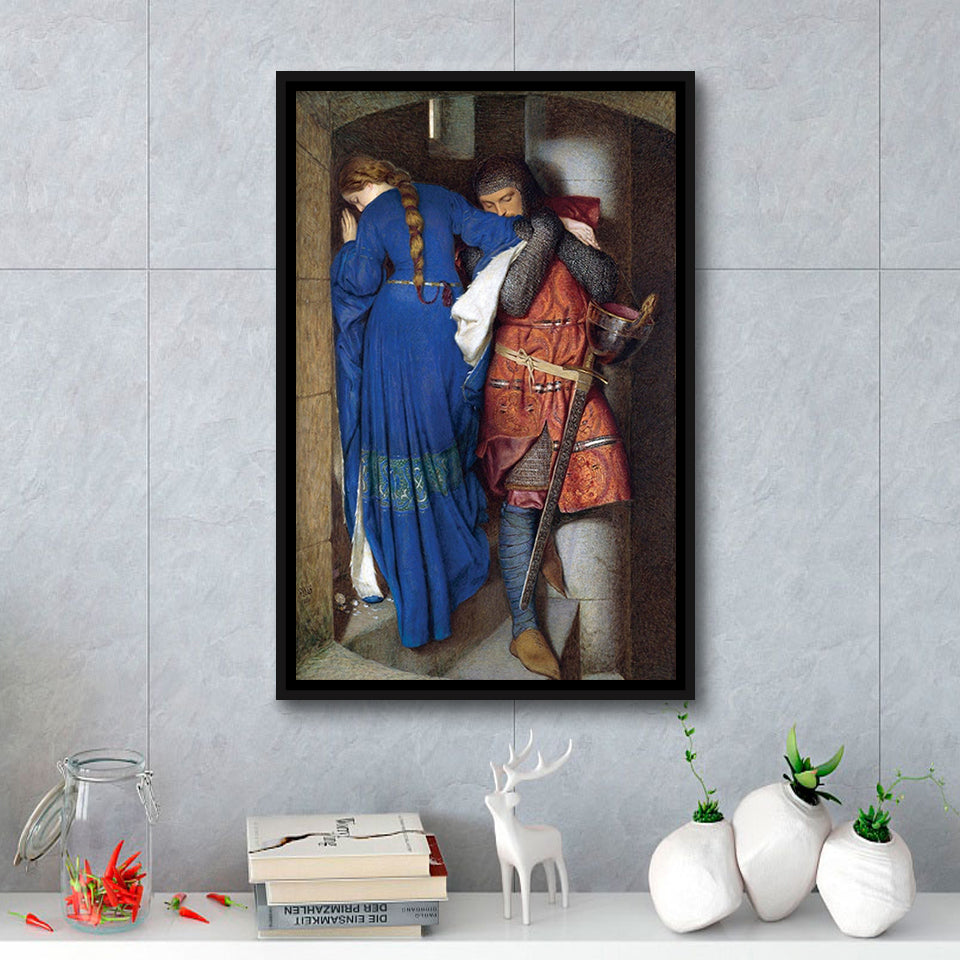 The Meeting On The Turret Stairs Exhibition Print Art,Framed Canvas Prints Wall Art Decor, Floating Frame