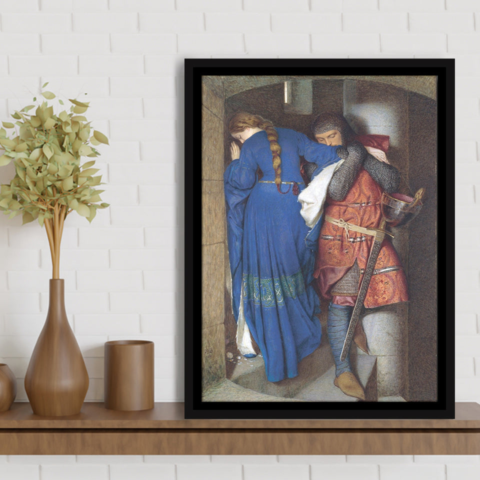 The Meeting On The Turret Stairs Exhibition Print Art,Framed Canvas Prints Wall Art Decor, Floating Frame
