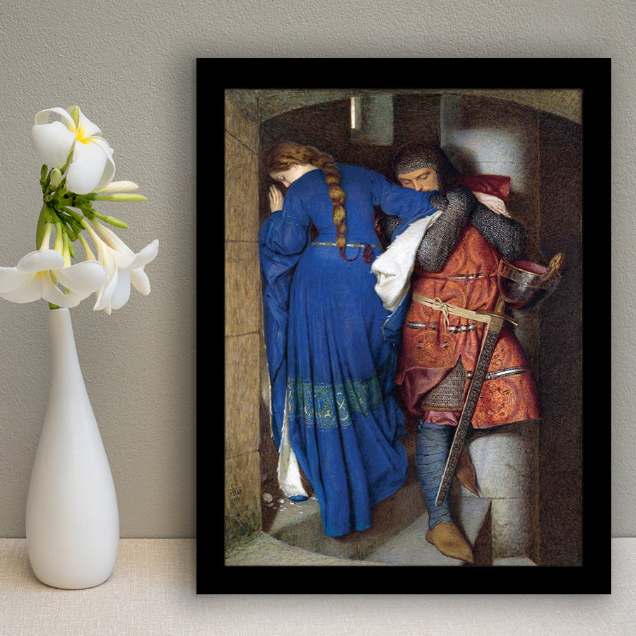 The Meeting On The Turret Stairs Exhibition Print Art, Frederic William Burton ,Framed Art Prints Wall Decor, Picture Framed