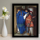 The Meeting On The Turret Stairs Exhibition Print Art, Frederic William Burton ,Framed Art Prints Wall Decor, Picture Framed