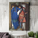 The Meeting On The Turret Stairs Exhibition Print Art, Frederic William Burton Canvas, Canvas Painting, Canvas Print Wall Art Decor