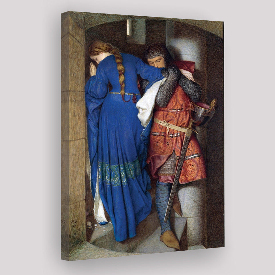 The Meeting On The Turret Stairs Exhibition Print Art, Frederic William Burton Canvas, Canvas Painting, Canvas Print Wall Art Decor