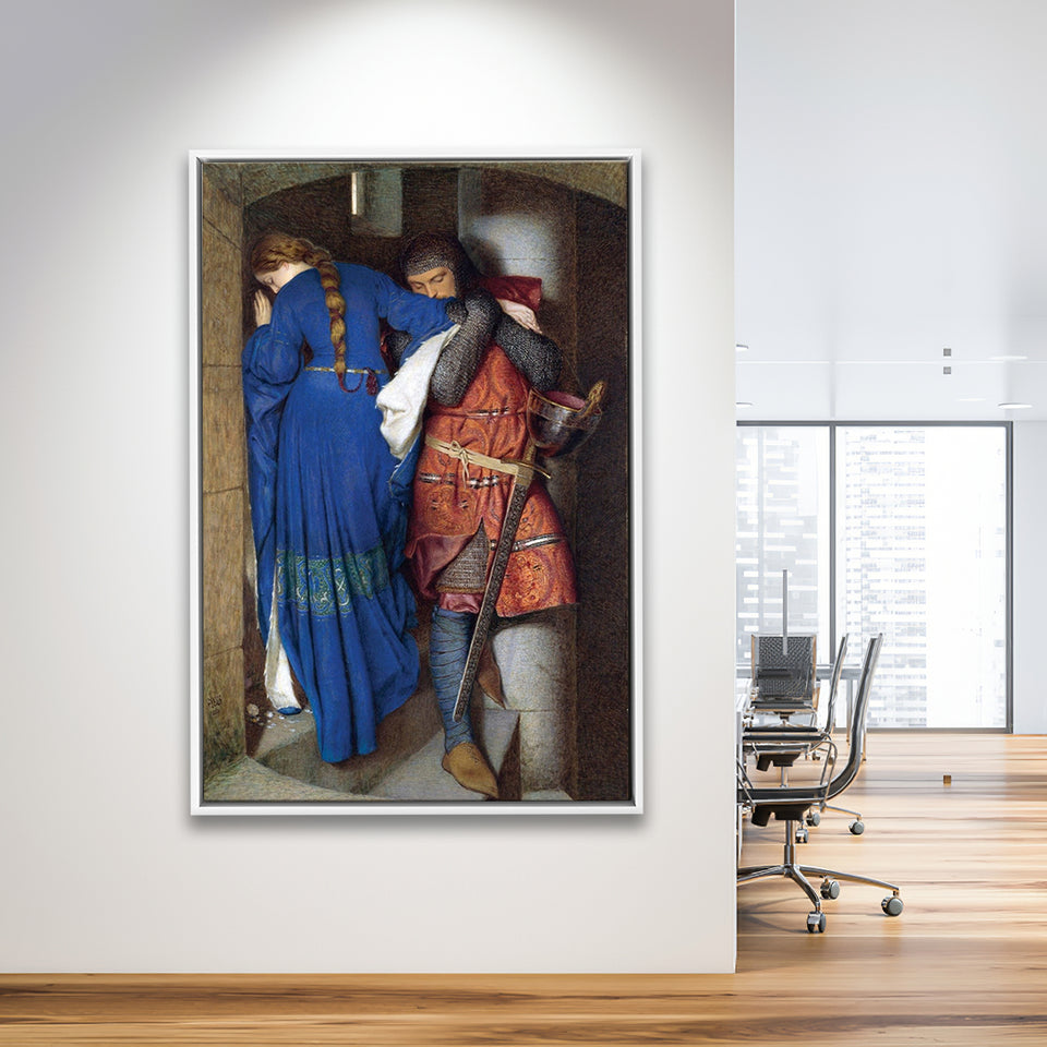 The Meeting On The Turret Stairs Exhibition Print Art,Framed Canvas Prints Wall Art Decor, Floating Frame
