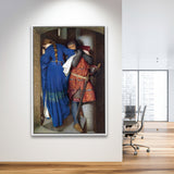 The Meeting On The Turret Stairs Exhibition Print Art,Framed Canvas Prints Wall Art Decor, Floating Frame