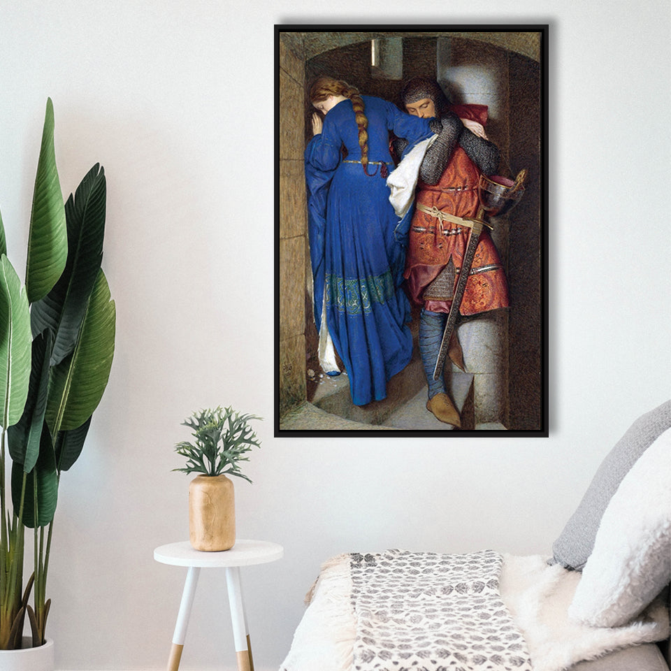 The Meeting On The Turret Stairs Exhibition Print Art,Framed Canvas Prints Wall Art Decor, Floating Frame