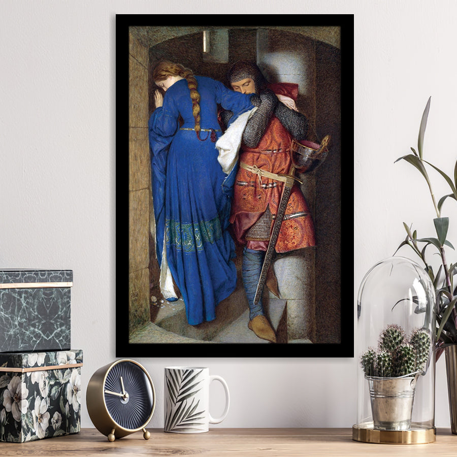 The Meeting On The Turret Stairs Exhibition Print Art, Frederic William Burton ,Framed Art Prints Wall Decor, Picture Framed