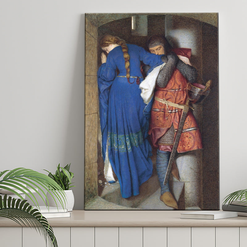 The Meeting On The Turret Stairs Exhibition Print Art, Frederic William Burton Canvas, Canvas Painting, Canvas Print Wall Art Decor