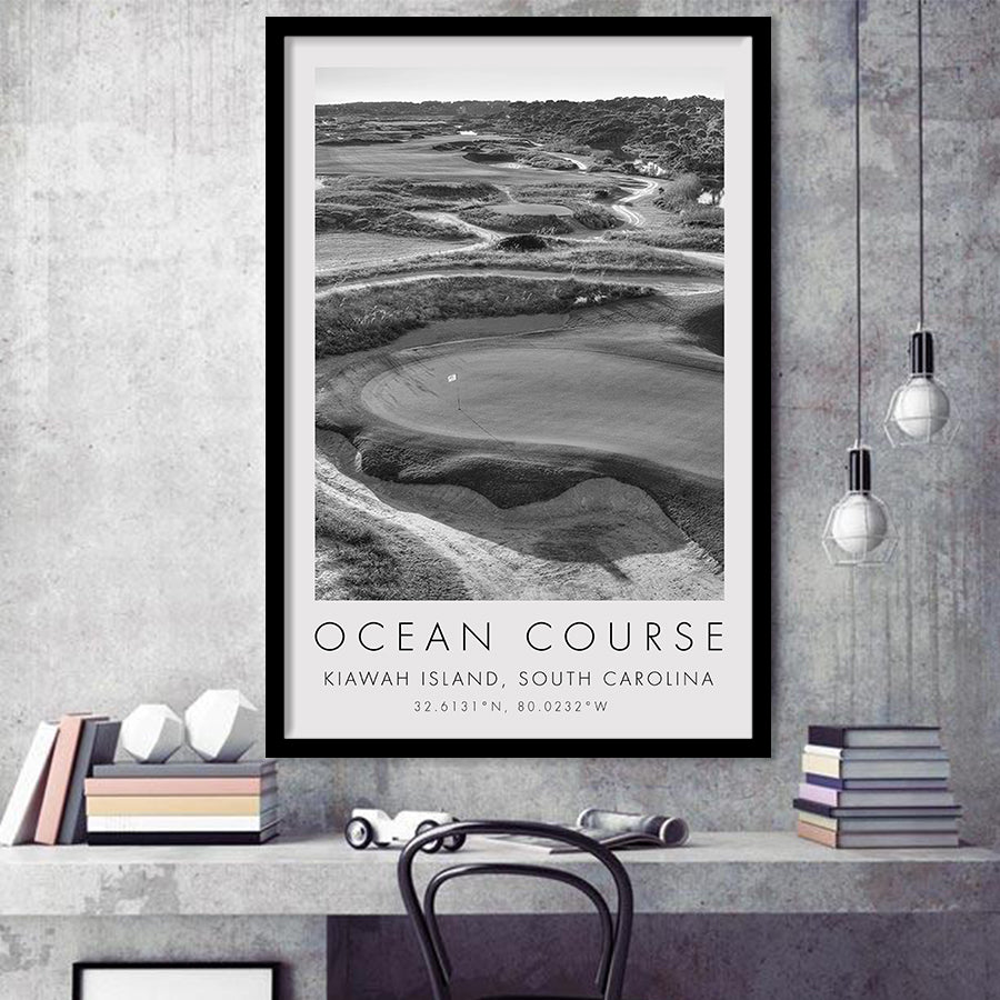 The Ocean Course Hole 10, Kiawah Island, South Carolina, Golf Art, Gift for him, Framed Art Print Wall Decor