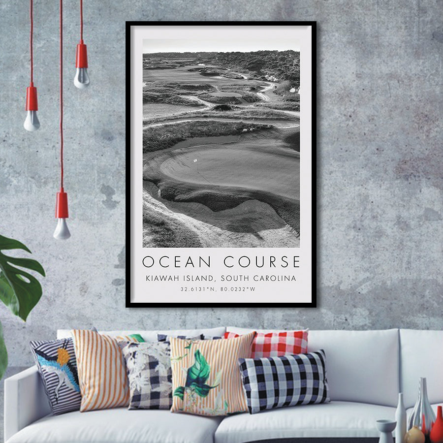 The Ocean Course Hole 10, Kiawah Island, South Carolina, Golf Art, Gift for him, Framed Art Print Wall Decor
