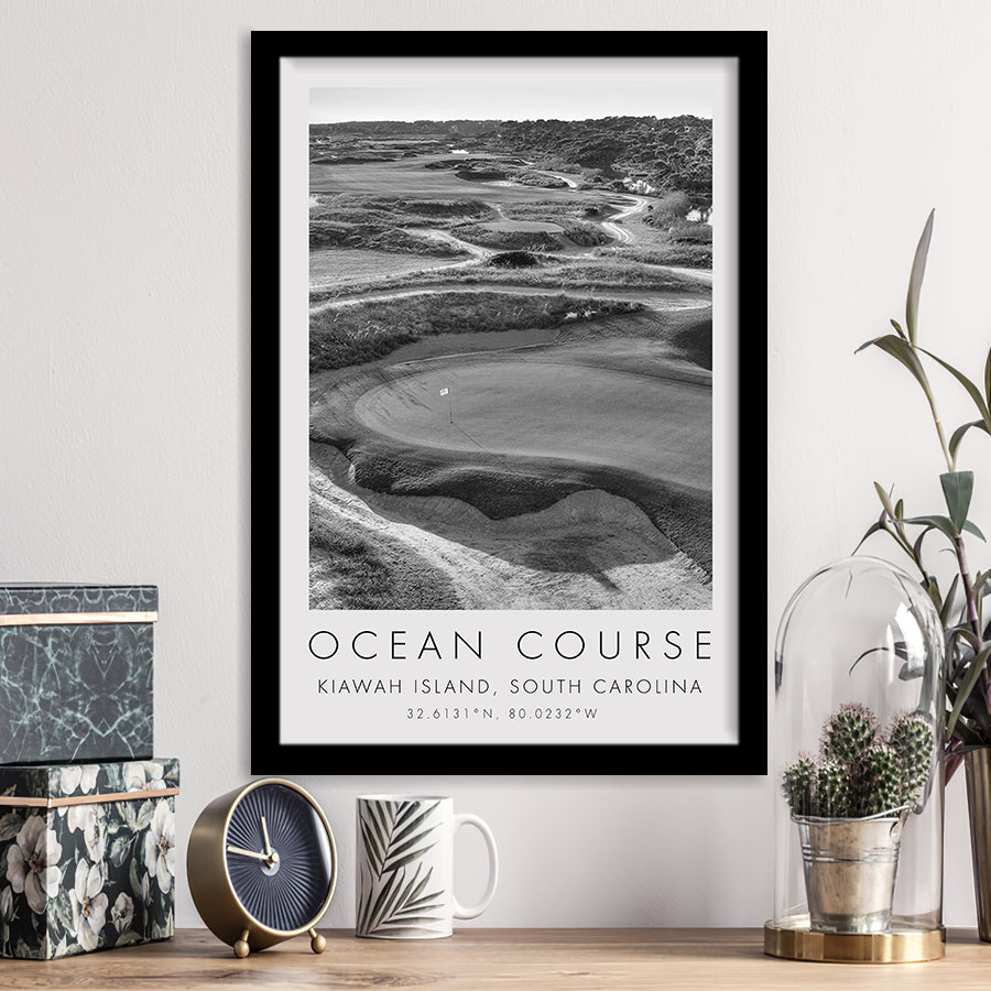 The Ocean Course Hole 10, Kiawah Island, South Carolina, Golf Art, Gift for him, Framed Art Print Wall Decor