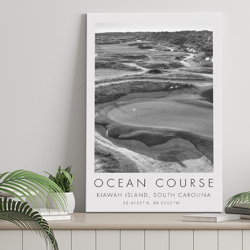 The Ocean Course Hole 10, Kiawah Island, South Carolina, Golf Art Print, Gift for him, Canvas Print Wall Art