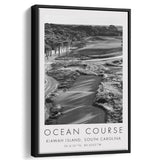 The Ocean Course Hole 1, Kiawah Island, South Carolina, Golf Art Print, Floating Frame, Framed Canvas Print Wall Art