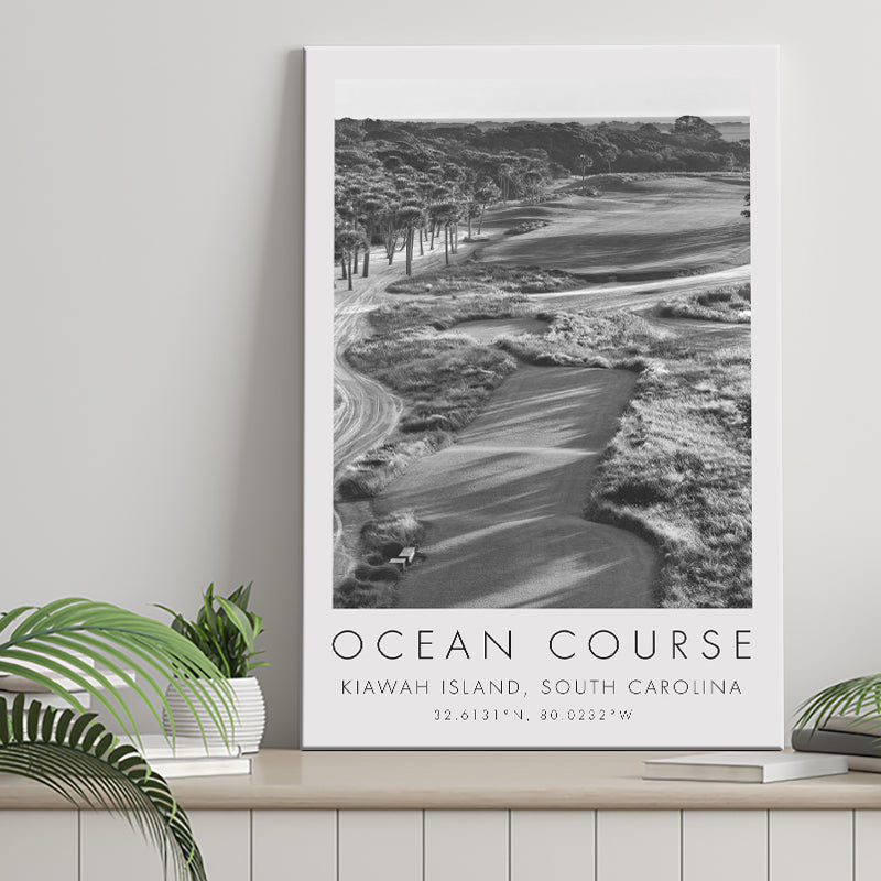 The Ocean Course Hole 1, Kiawah Island, South Carolina, Golf Art Print, Gift for him, Canvas Print Wall Art