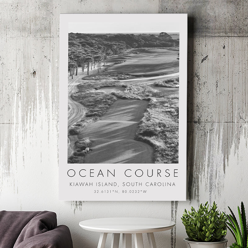 The Ocean Course Hole 1, Kiawah Island, South Carolina, Golf Art Print, Gift for him, Canvas Print Wall Art