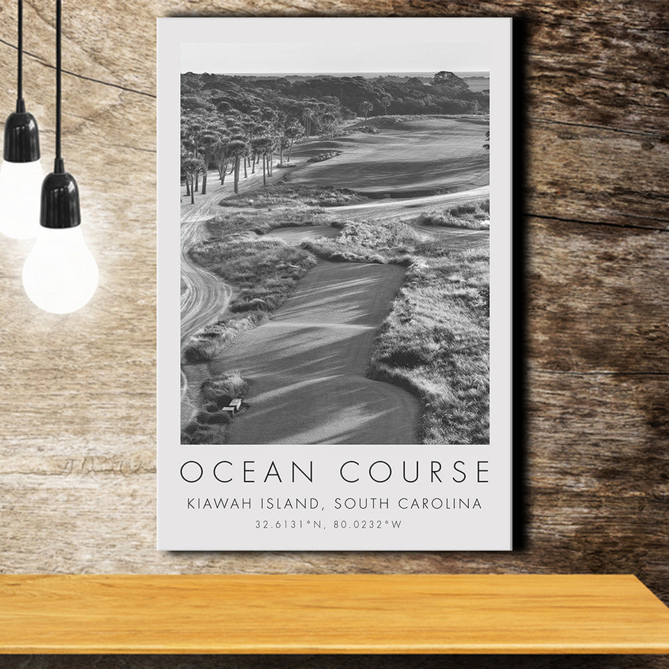 The Ocean Course Hole 1, Kiawah Island, South Carolina, Golf Art Print, Gift for him, Canvas Print Wall Art