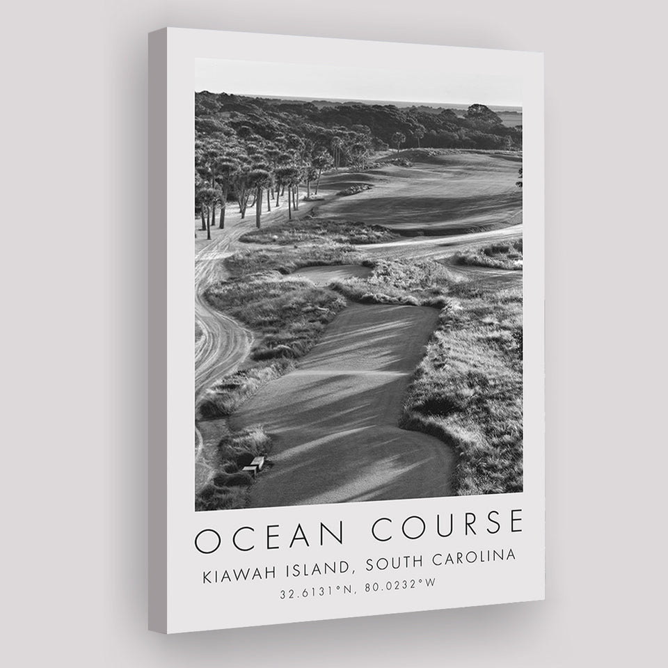 The Ocean Course Hole 1, Kiawah Island, South Carolina, Golf Art Print, Gift for him, Canvas Print Wall Art