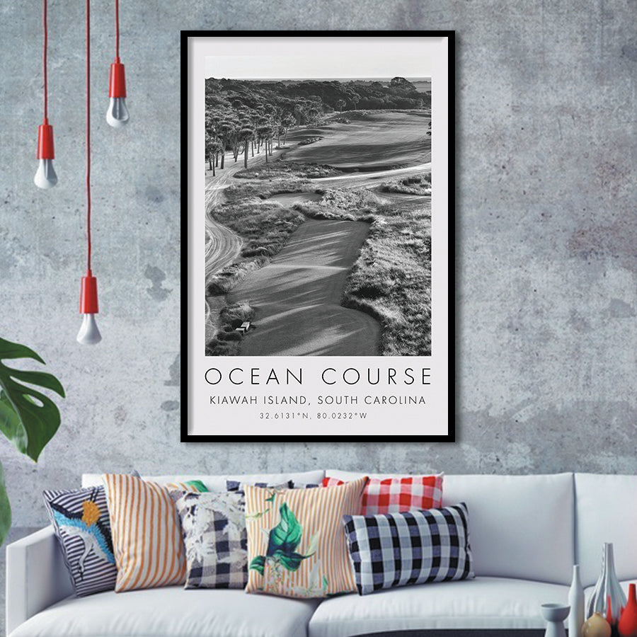 The Ocean Course Hole 1, Kiawah Island, South Carolina, Golf Art, Gift for him, Framed Art Print Wall Decor