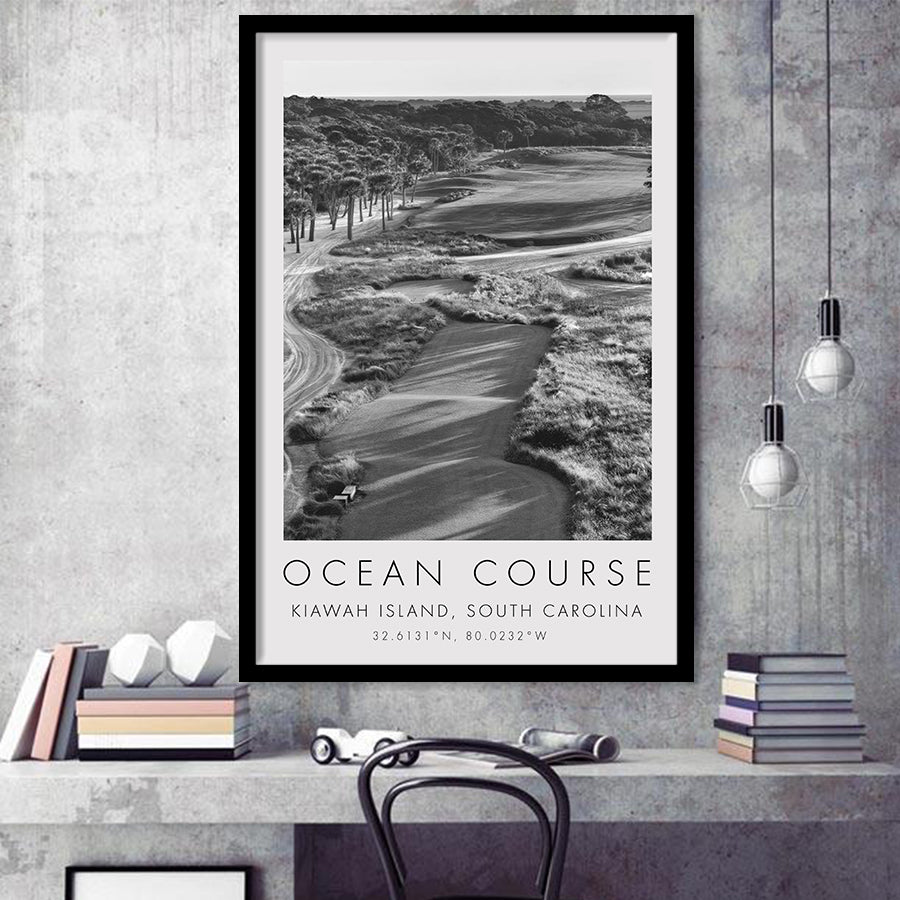 The Ocean Course Hole 1, Kiawah Island, South Carolina, Golf Art, Gift for him, Framed Art Print Wall Decor