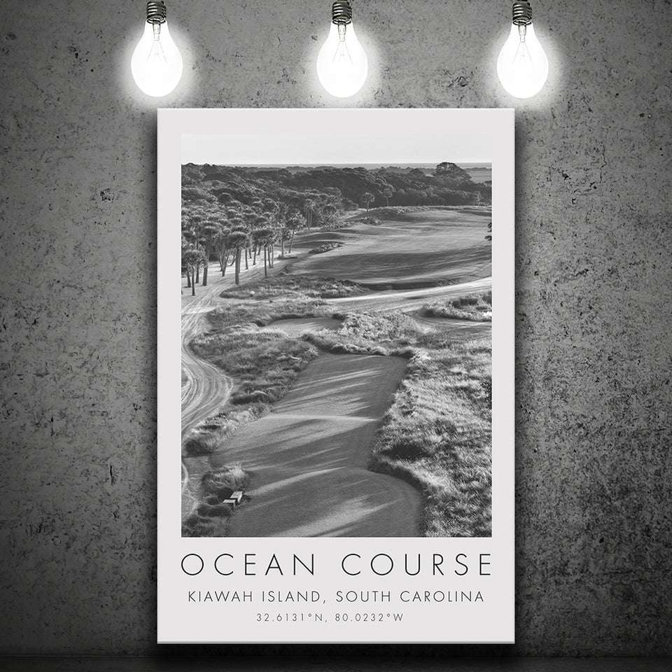 The Ocean Course Hole 1, Kiawah Island, South Carolina, Golf Art Print, Gift for him, Canvas Print Wall Art