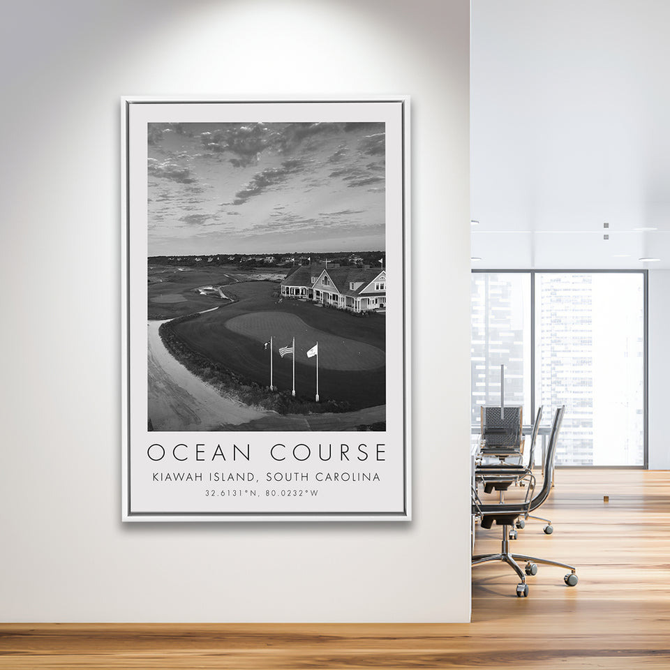 The Ocean Course, Kiawah Island, South Carolina, Golf Art Print, Floating Frame, Framed Canvas Print Wall Art