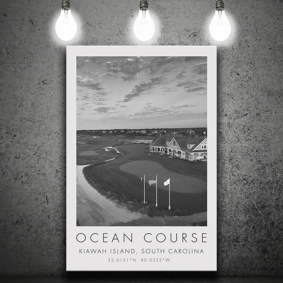 The Ocean Course, Kiawah Island, South Carolina, Golf Art Print, Gift for him, Canvas Print Wall Art