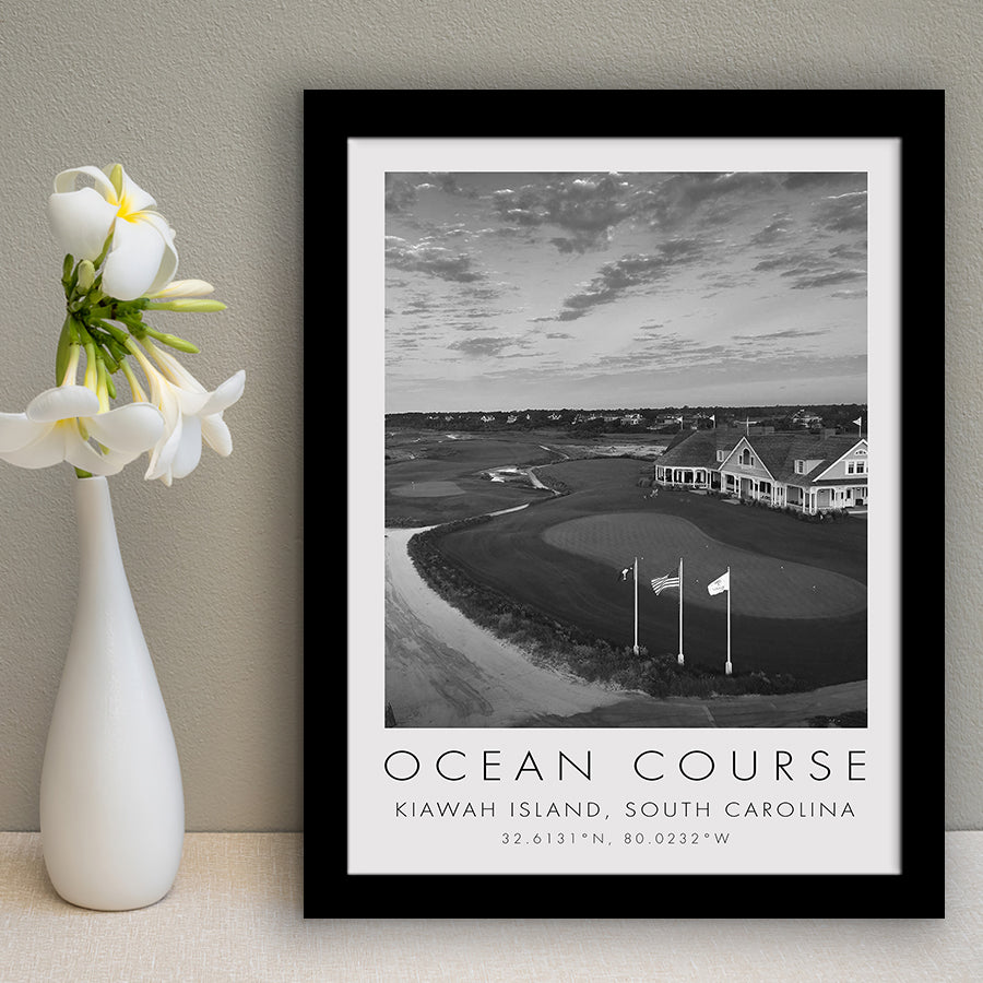 The Ocean Course, Kiawah Island, South Carolina, Golf Art, Gift for him, Framed Art Print Wall Decor