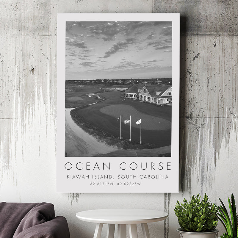 The Ocean Course, Kiawah Island, South Carolina, Golf Art Print, Gift for him, Canvas Print Wall Art