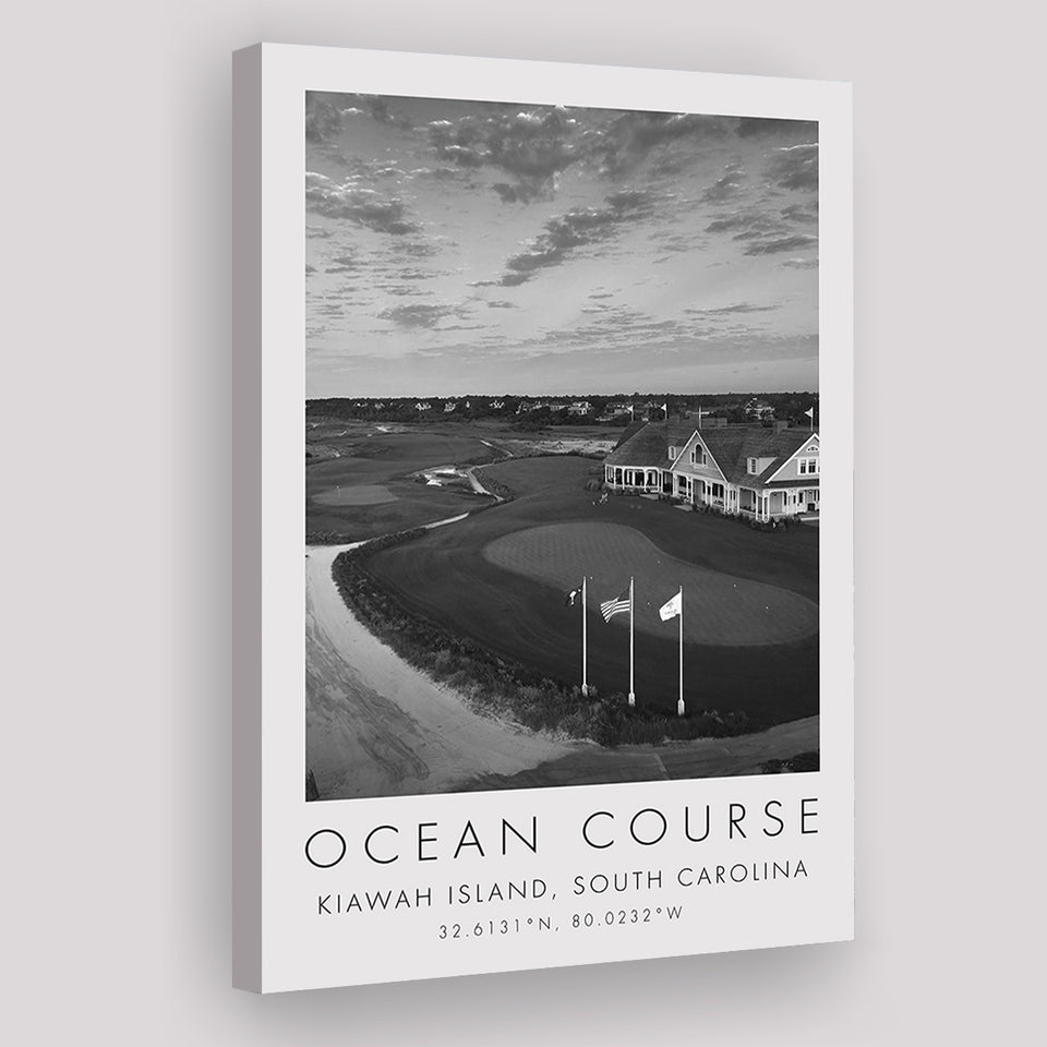 The Ocean Course, Kiawah Island, South Carolina, Golf Art Print, Gift for him, Canvas Print Wall Art