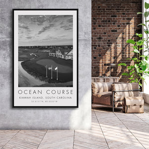 The Ocean Course, Kiawah Island, South Carolina, Golf Art Print, Floating Frame, Framed Canvas Print Wall Art