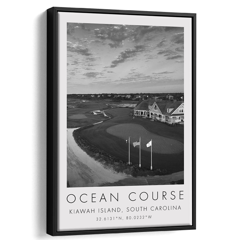 The Ocean Course, Kiawah Island, South Carolina, Golf Art Print, Floating Frame, Framed Canvas Print Wall Art