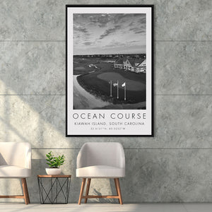 The Ocean Course, Kiawah Island, South Carolina, Golf Art Print, Floating Frame, Framed Canvas Print Wall Art