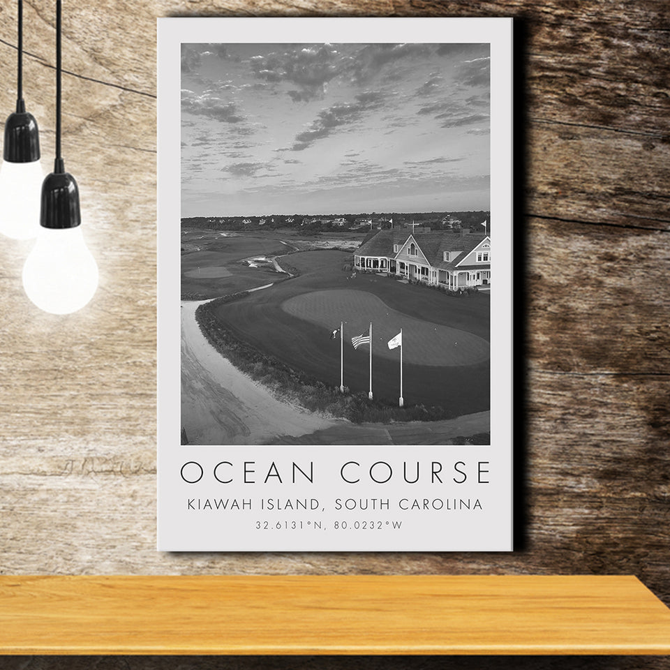 The Ocean Course, Kiawah Island, South Carolina, Golf Art Print, Gift for him, Canvas Print Wall Art