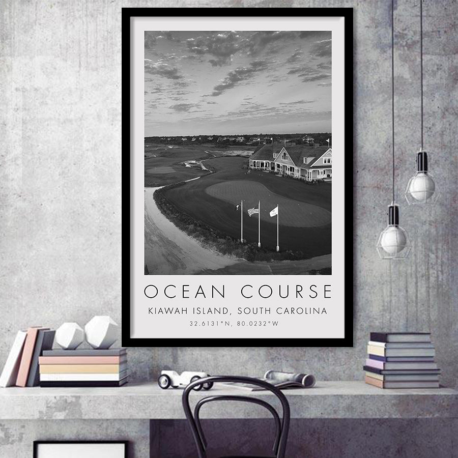 The Ocean Course, Kiawah Island, South Carolina, Golf Art, Gift for him, Framed Art Print Wall Decor
