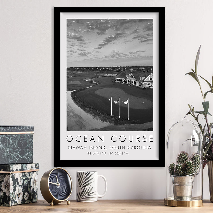 The Ocean Course, Kiawah Island, South Carolina, Golf Art, Gift for him, Framed Art Print Wall Decor
