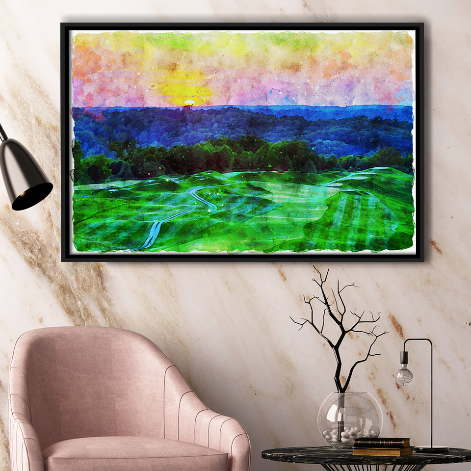 The Pete Dye Course At French Lick, Golf Art Print, Gift for him, Framed Canvas Prints Wall Art