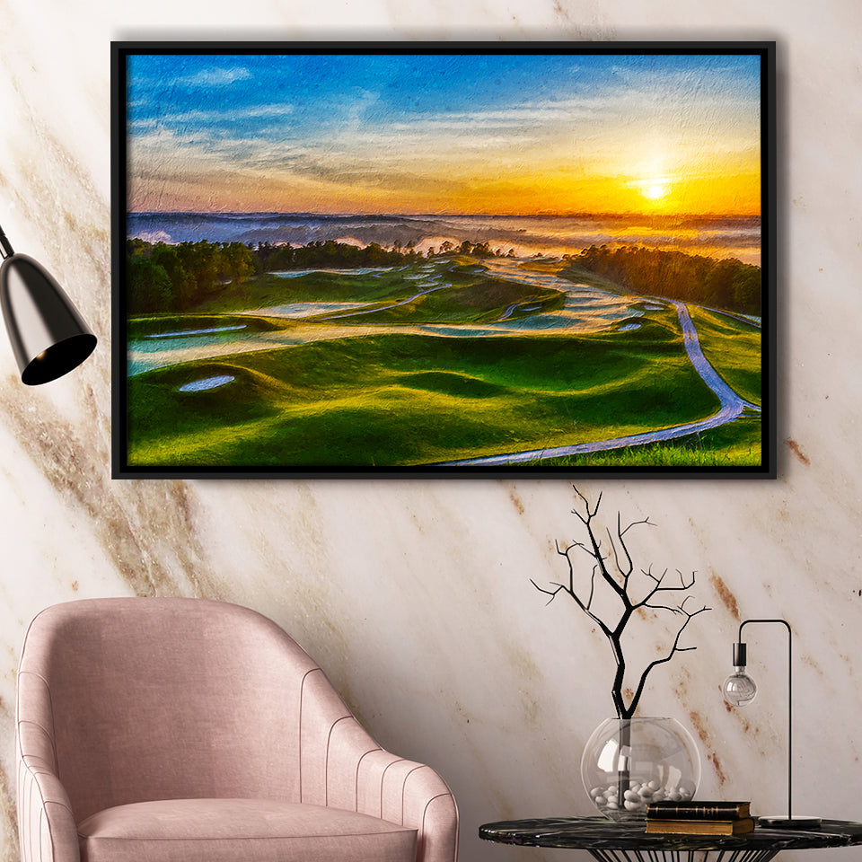 The Pete Dye Golf Course At French, Golf Art Print, Gift for him, Framed Canvas Prints Wall Art