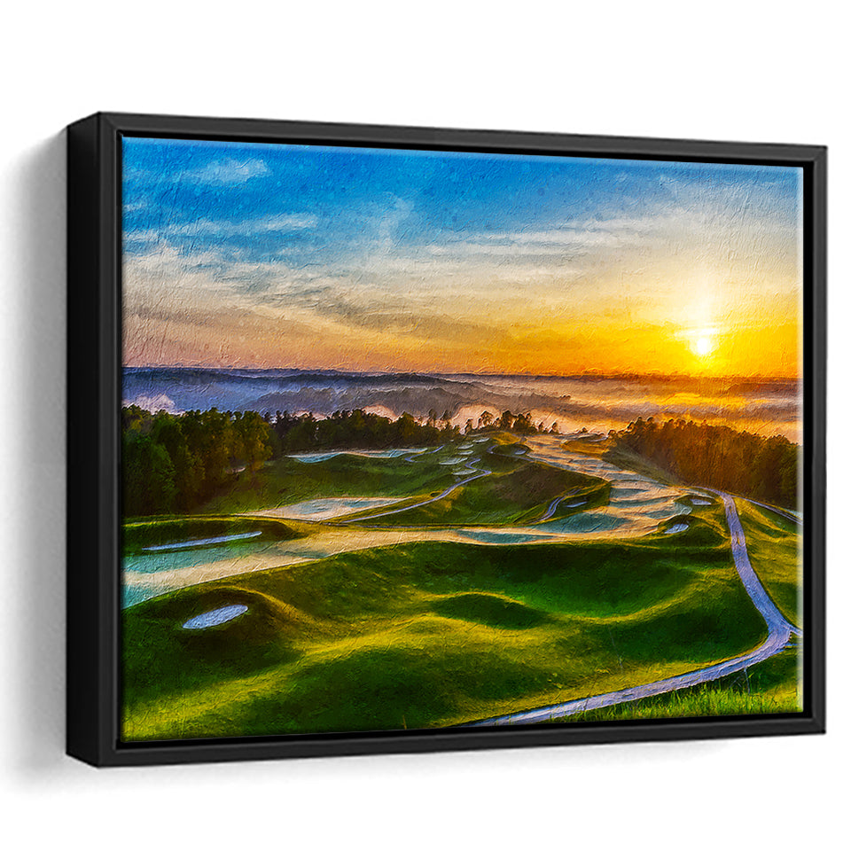 The Pete Dye Golf Course At French, Golf Art Print, Gift for him, Framed Canvas Prints Wall Art