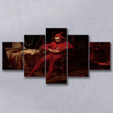 The Sad Jester By Jan Matejko Or Canvas Wall Art, Multi Panel Canvas Print Wall Art Decor, 5 Mixed Panel