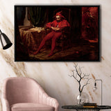 The Sad Jester By Jan Matejko Or Canvas Wall Art, Framed Canvas Print Wall Art Decor,Floating Frame