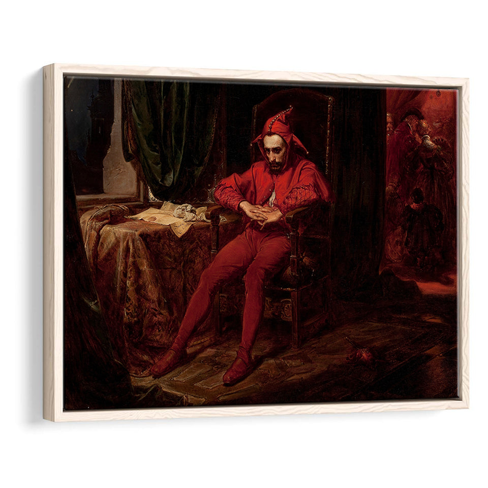 The Sad Jester By Jan Matejko Or Canvas Wall Art, Framed Canvas Print Wall Art Decor,Floating Frame