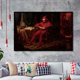 The Sad Jester By Jan Matejko Or Wall Art, Framed Art Print Wall Decor, Framed Picture