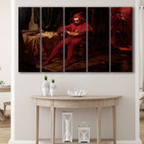 The Sad Jester By Jan Matejko Or Canvas Wall Art, Extra Large Multi 5 Panel Canvas Print Wall Art Decor