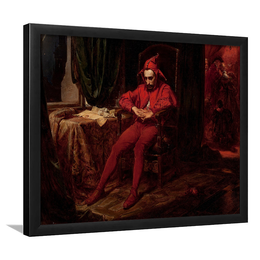 The Sad Jester By Jan Matejko Or Wall Art, Framed Art Print Wall Decor, Framed Picture