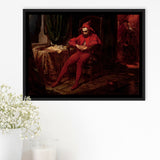 The Sad Jester By Jan Matejko Or Canvas Wall Art, Framed Canvas Print Wall Art Decor,Floating Frame